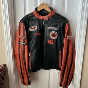 EUC Womens authentic leather Harley Davidson riding jacket